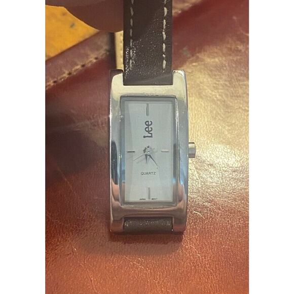 Women's 17mm silver Tone Lee Watch with Brown Leather Band - Picture 2 of 3